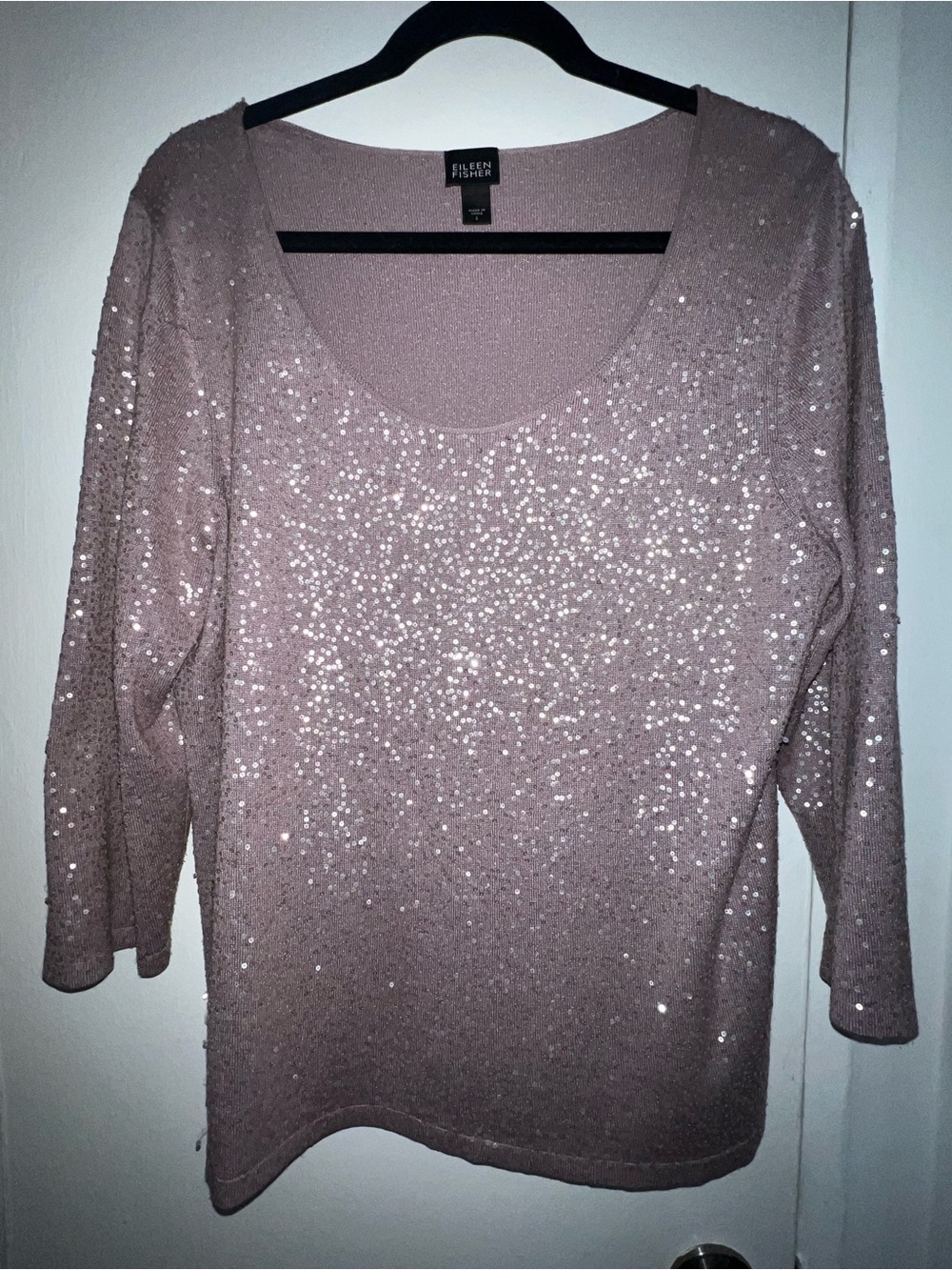 Eileen Fisher Sequined Orchid Knit Top ($278)